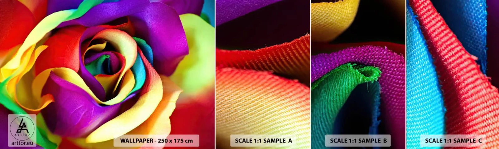 Vzor Fototapety Samolepicí Deluxe Sticker - To není možné - Abstrakce, Květ, Barevná růže - 100x30 cm