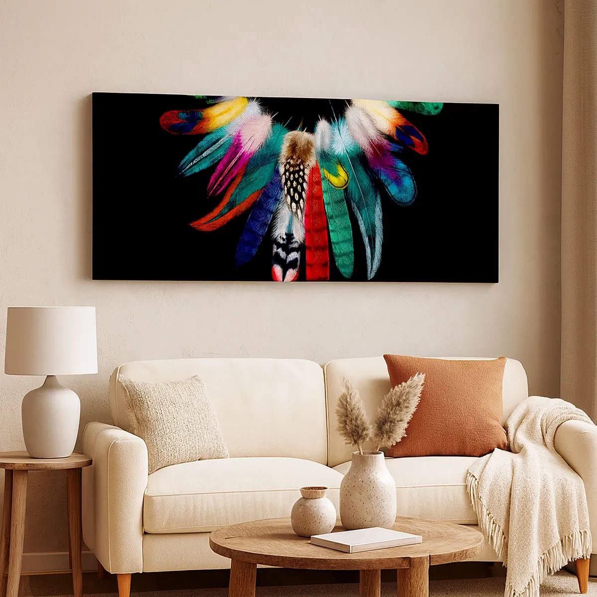 Obraz na plátně - Indiánský náhrdelník - 100x40 cm