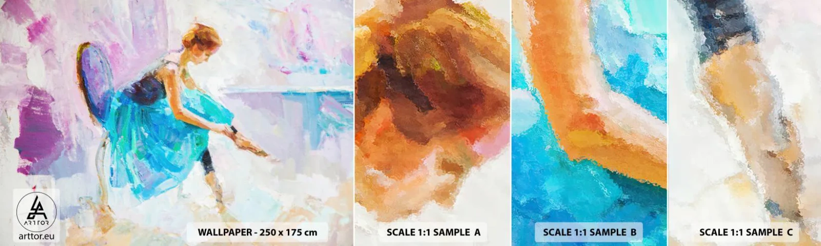 Vzor Fototapety Samolepicí Deluxe Sticker - Nevyslovený vděk, jemné kouzlo - Balerína, Tanec, Balet - 100x30 cm