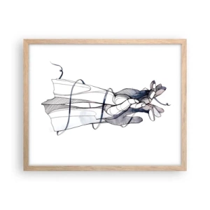 Plakát v rámu světlý dub - Studie o dotyku - 50x40 cm