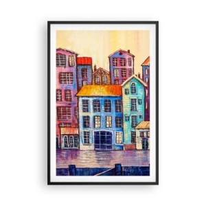Plakát v černém rámu - Město jako z pohádky - 61x91 cm