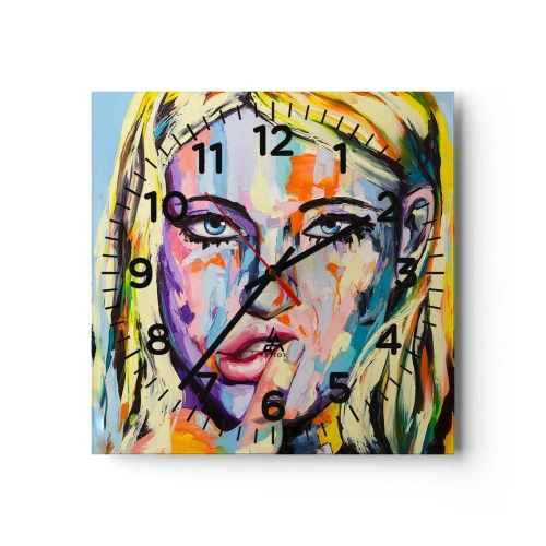 Nástěnné hodiny - Podívej se jí přímo do očí - 30x30 cm