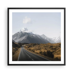 Plakát v černém rámu - Cesta do srdce hor - 60x60 cm