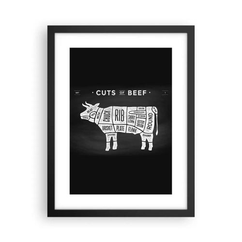 Plakát v černém rámu - Slabikář řezníka - 30x40 cm