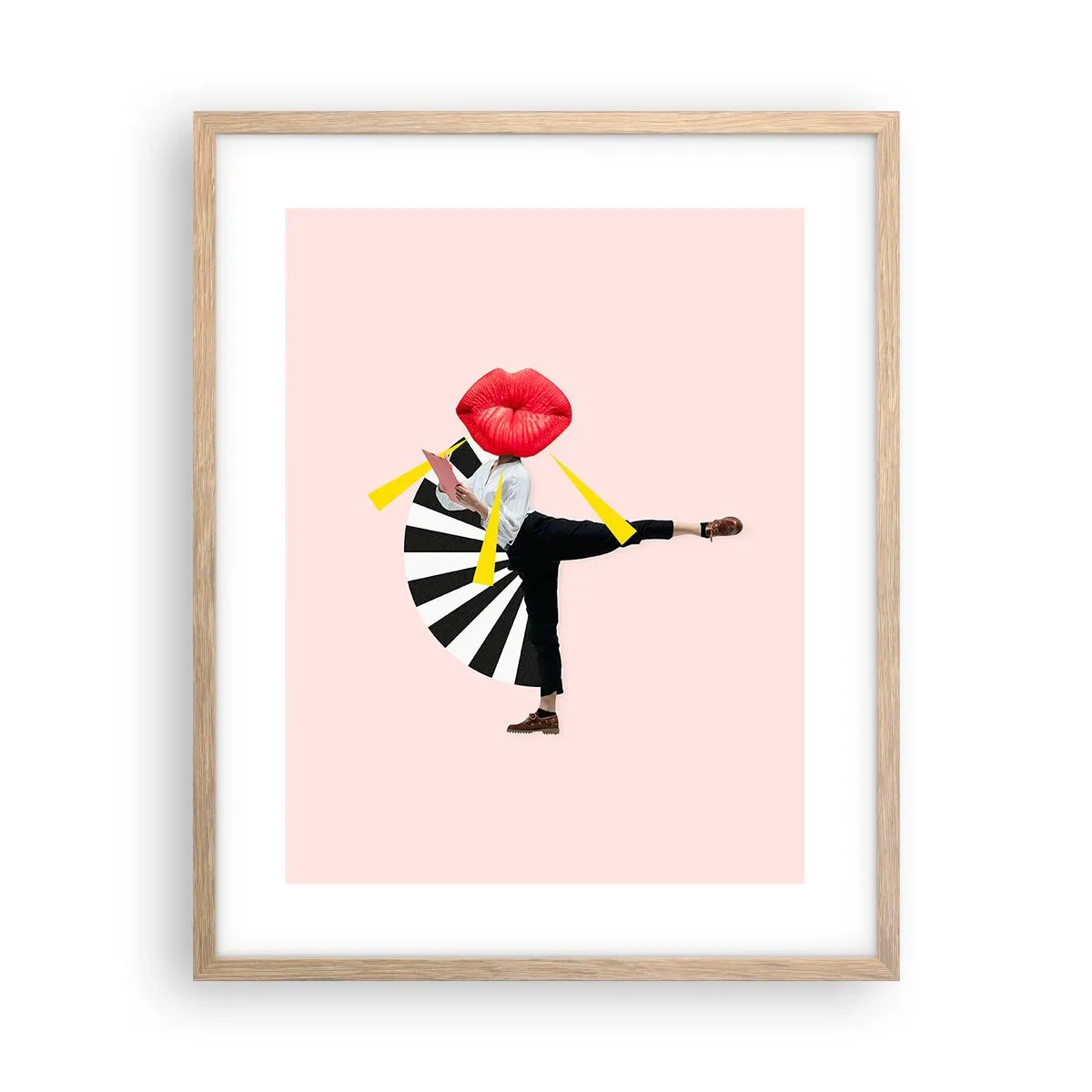 Plakát v rámu světlý dub - Surrealistický pop-art - 40x50 cm