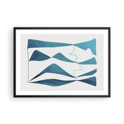 Plakát v černém rámu - Abstrakce: tyrkysový vztah - 70x50 cm