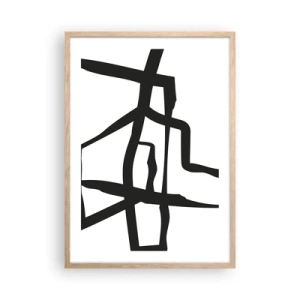 Plakát v rámu světlý dub - Černobílá konstrukce - 50x70 cm