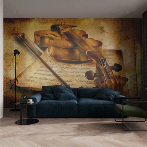 Fototapeta Samolepicí Deluxe Sticker - Okamžitě potřebný virtuóz - Housle, Hudba, Hudební poznámky - 100x70 cm