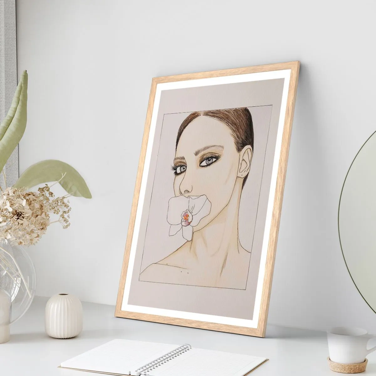 Plakát v rámu světlý dub - Symbol elegance a krásy - 70x100 cm