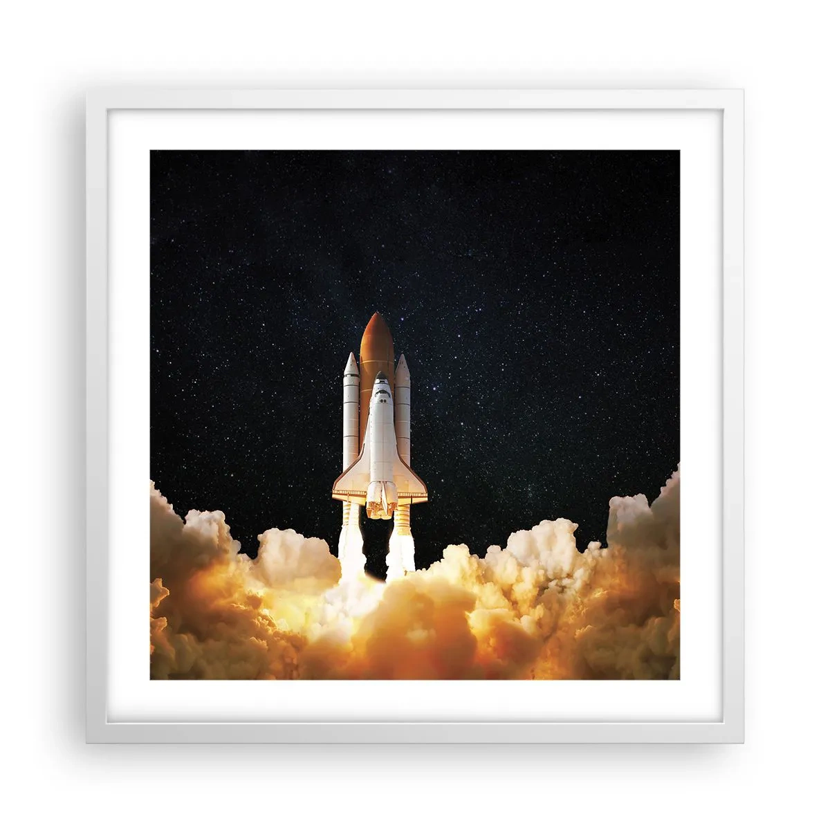 Plakát v bílém rámu - Ad astra! - 50x50 cm