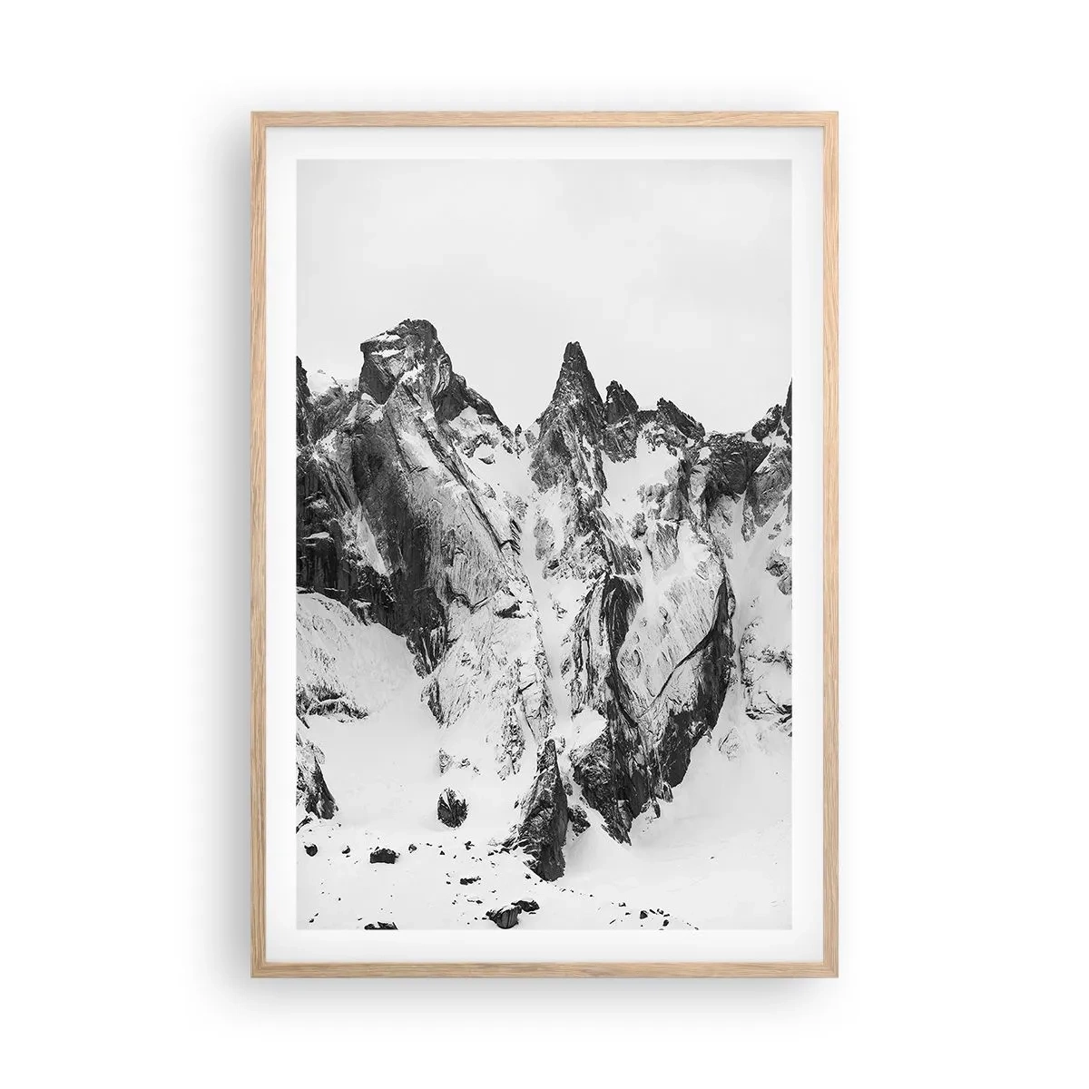 Plakát v rámu světlý dub - Hrozivý žulový hřeben - 61x91 cm