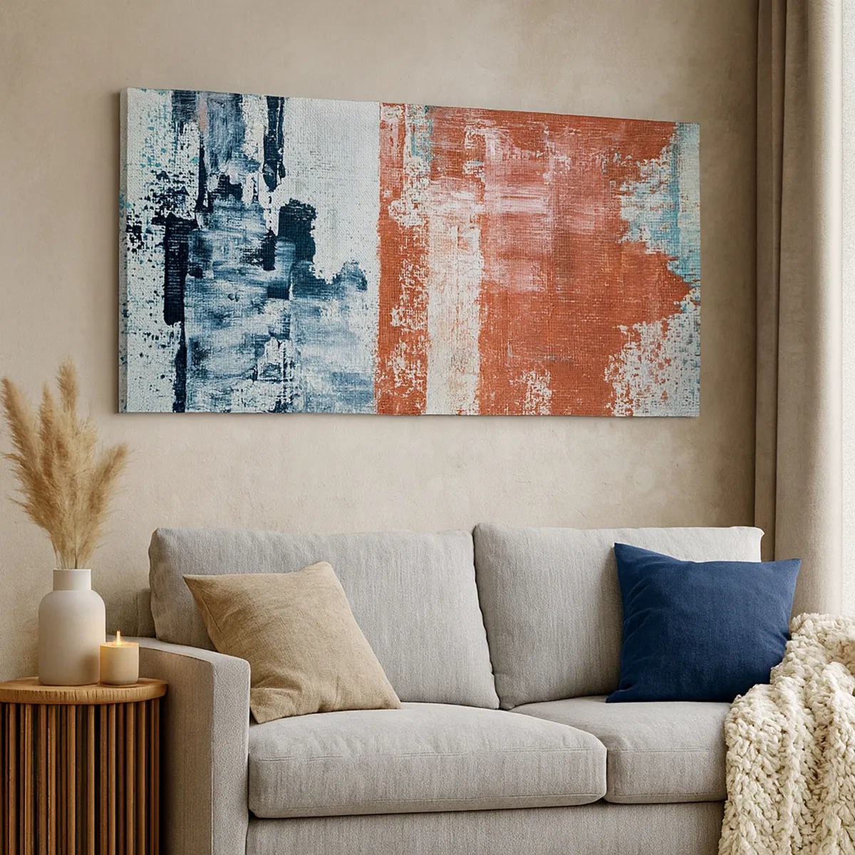 Obraz na plátně - Abstraktní půl na půl - 30x30 cm