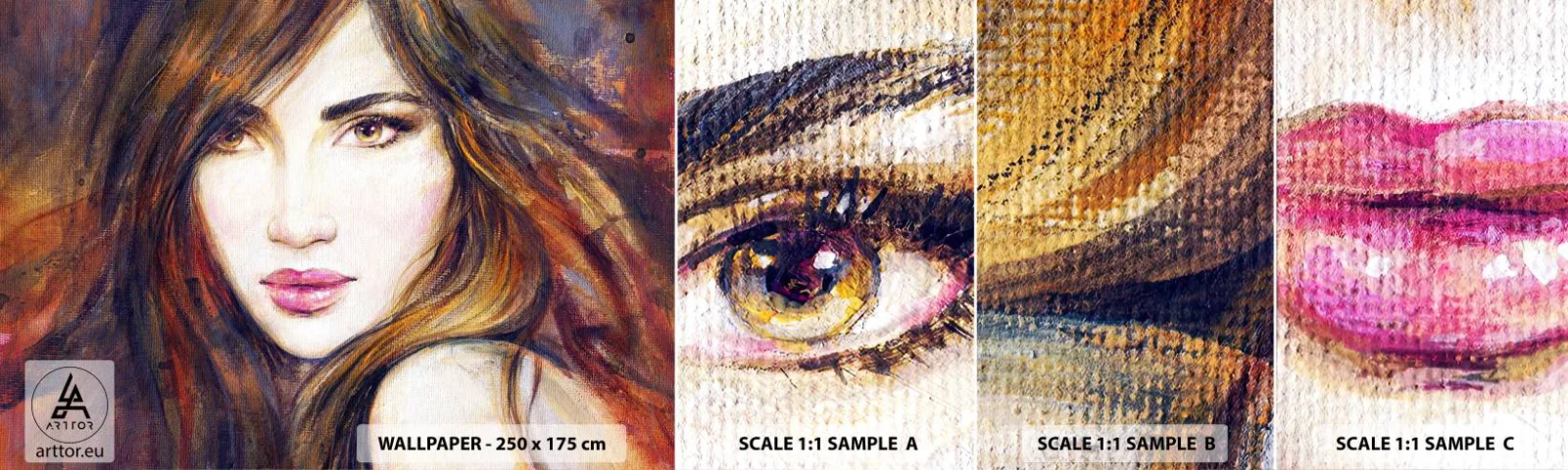 Fototapeta Vzorek Standard Eco - Centík za tvé myšlenky - ženská tvář, Portrét ženy, Vlasy - 100x30 cm