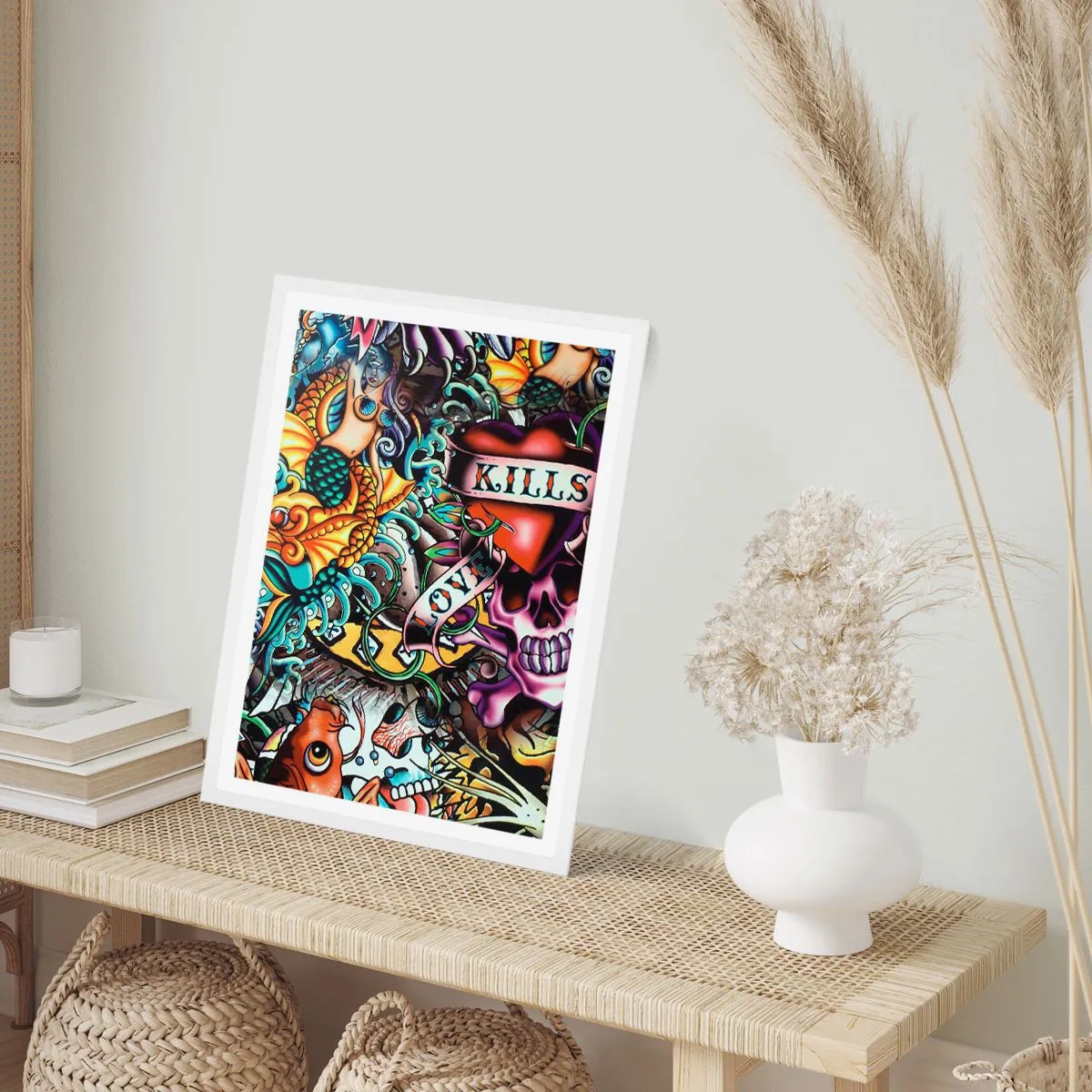 Plakát v bílém rámu - Sen tatéra - 50x70 cm