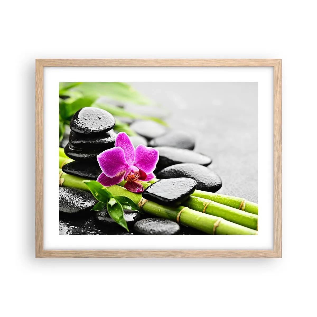 Plakát v rámu světlý dub - V klidné rovnováze - 50x40 cm