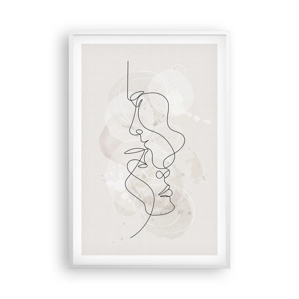 Plakát v bílém rámu - Zamotaní v objetí - 61x91 cm