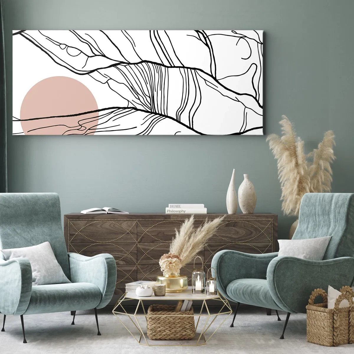 Obraz na plátně - V síti větviček - 160x50 cm
