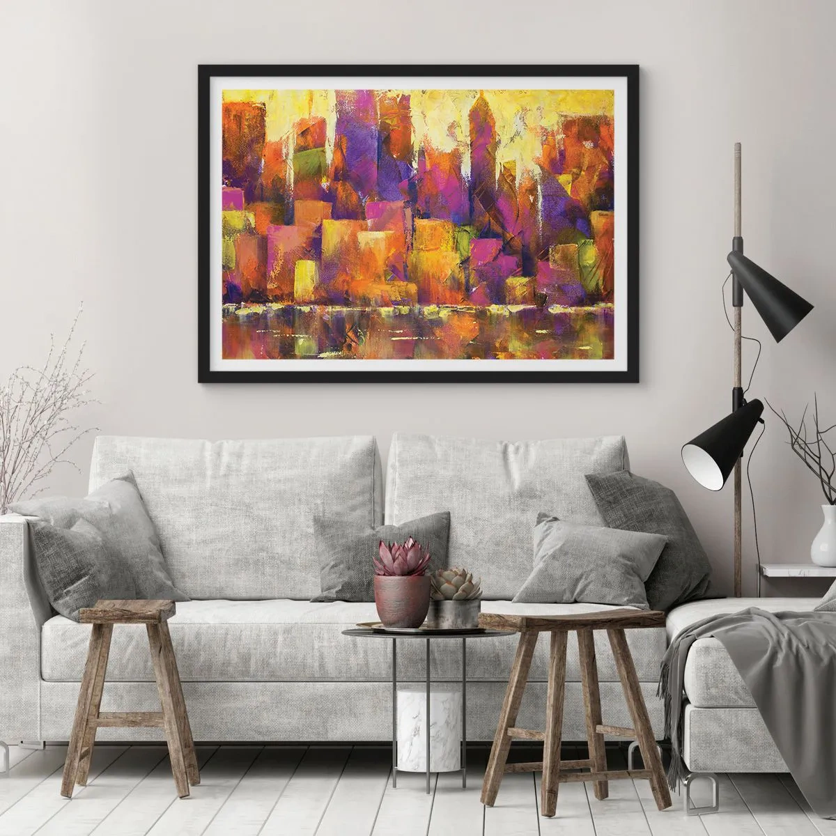 Plakát v černém rámu - Metropolitní kompozice - 50x40 cm