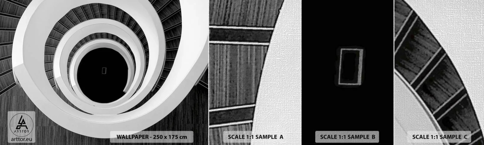 Vzor Fototapety Premium Canvas - K podstatě věcí - Kus, Abstrakce, Točité schodiště - 100x30 cm