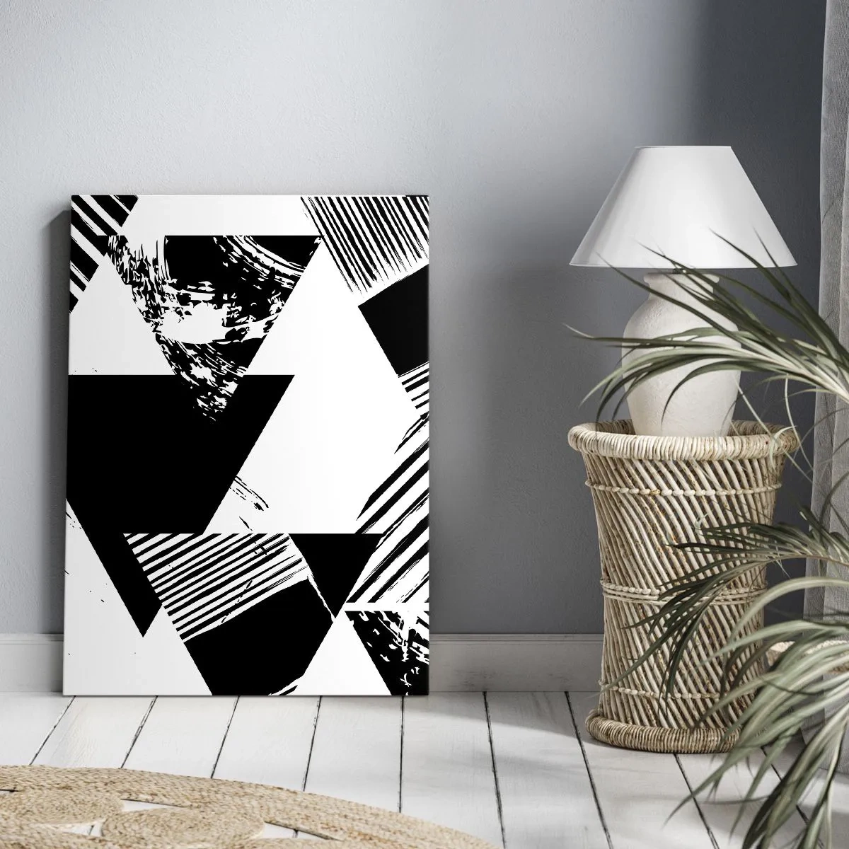 Obraz na plátně - Déšť trojúhelníků - 55x100 cm