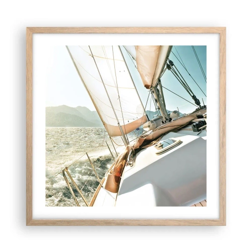 Plakát v rámu světlý dub - Pod plnými plachtami - 50x50 cm