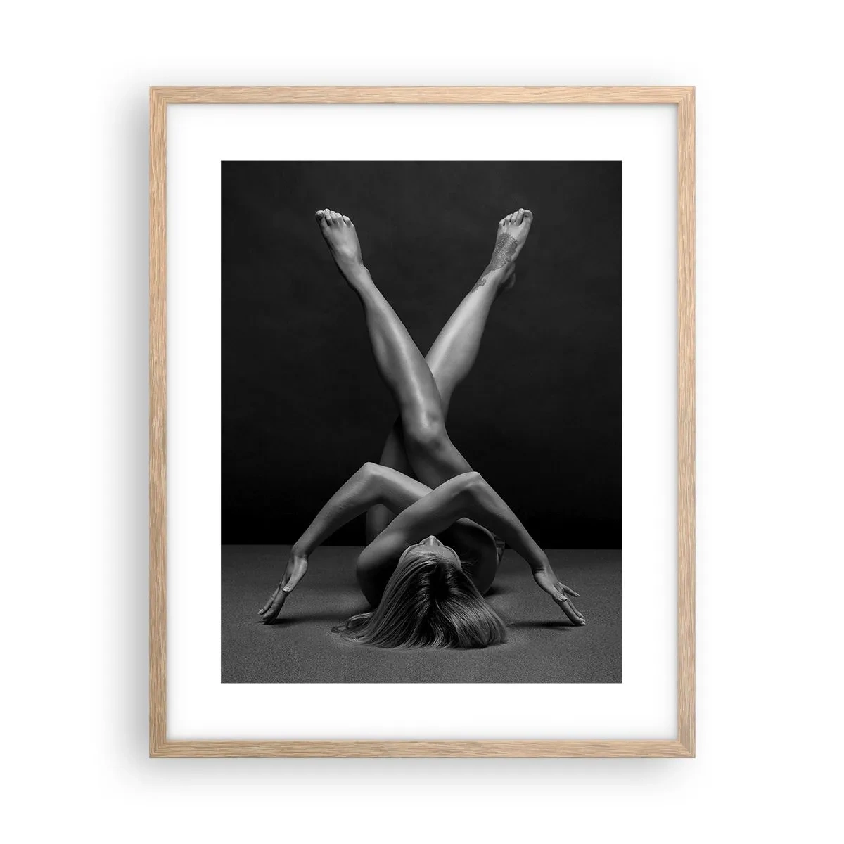 Plakát v rámu světlý dub - Geometrie nahoty - 40x50 cm