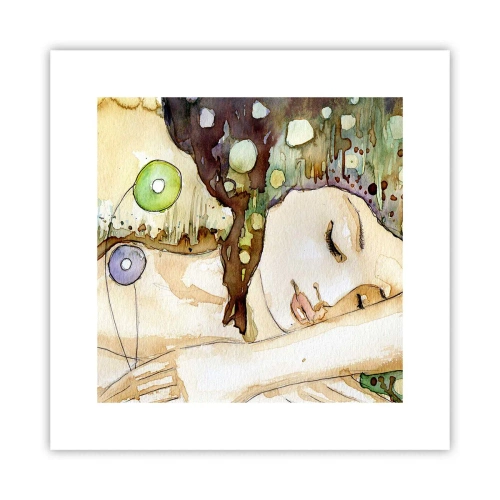 Plakát - Smaragdově-fialový sen - 30x30 cm