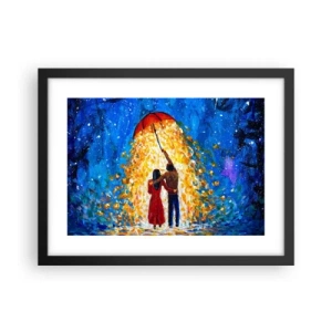 Plakát v černém rámu - Magie deštivého večera? - 40x30 cm