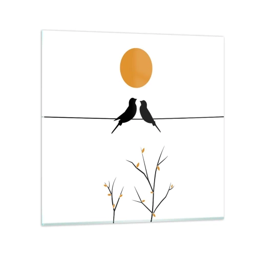 Obraz na skle - Slavíčí večer - 50x50 cm
