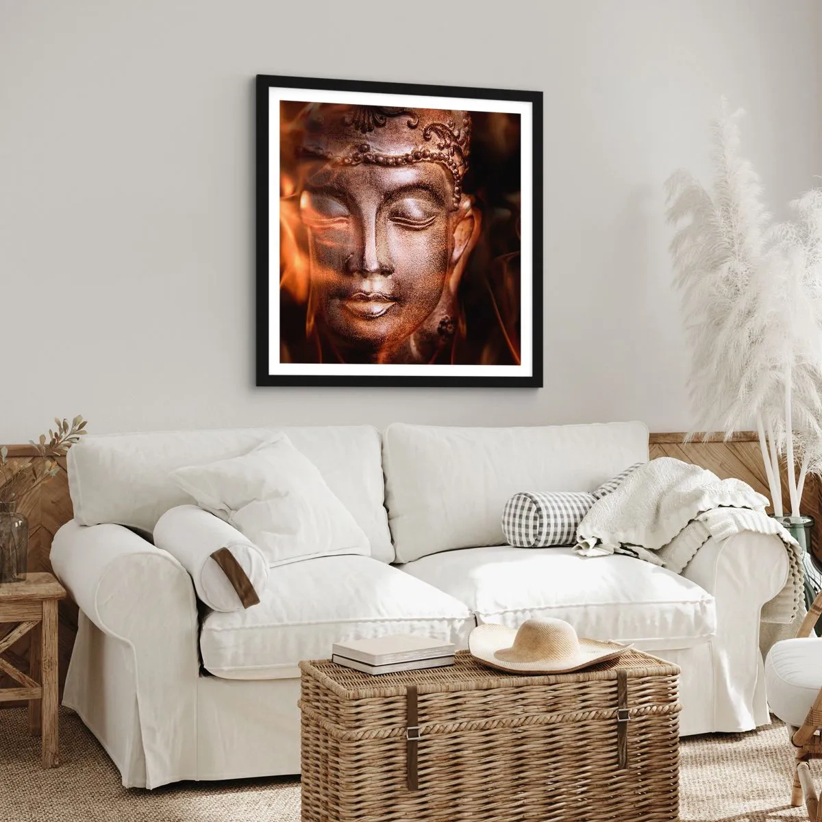 Plakát v černém rámu - Existuje pouze zde a nyní - 40x40 cm