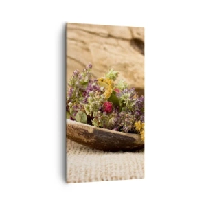 Obraz na plátně - Barevné kvítí a voňavé bylinky - 55x100 cm
