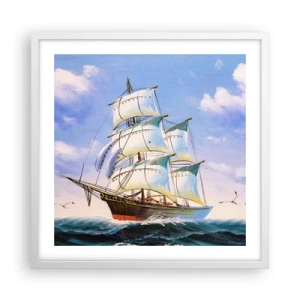 Plakát v bílém rámu - Hrdě s větrem - 50x50 cm