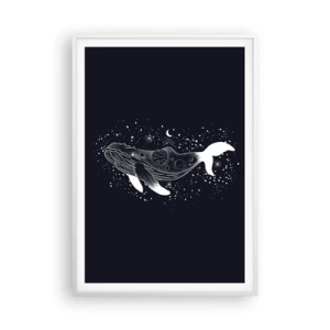 Plakát v bílém rámu - V oceánu vesmíru - 70x100 cm