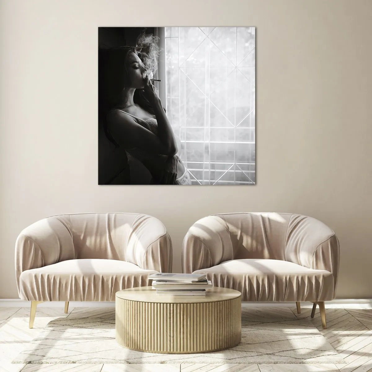 Obraz na skle - Smyslný okamžik - 70x70 cm