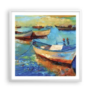 Plakát v bílém rámu - V jižním zálivu - 60x60 cm