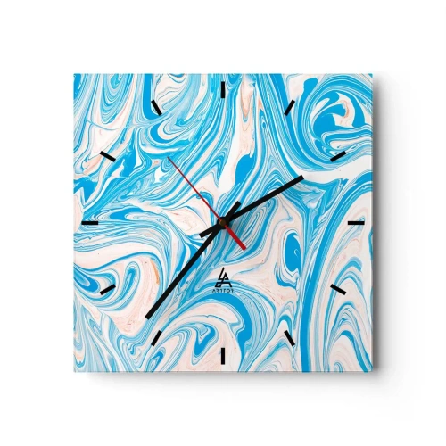Nástěnné hodiny - Cákance v tyrkysu - 30x30 cm