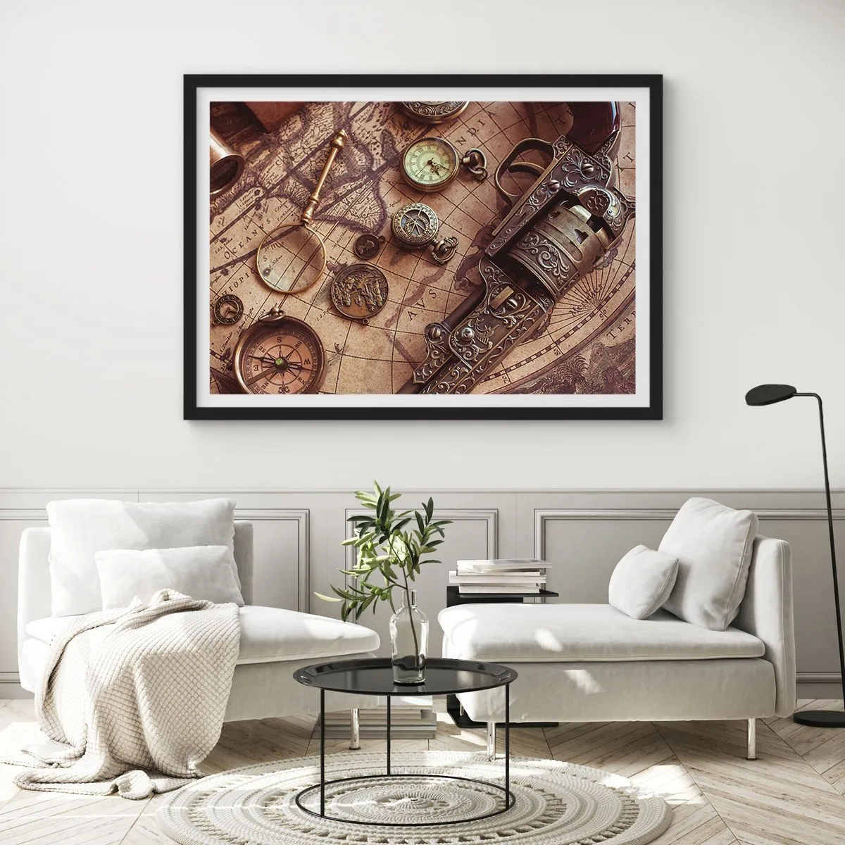 Plakát v černém rámu - Dobrodružství volá - 100x70 cm