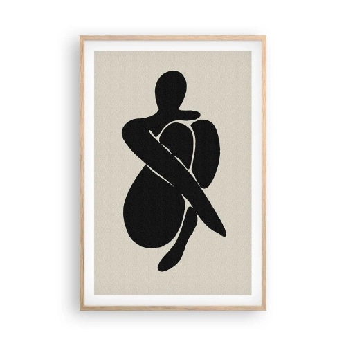 Plakát v rámu světlý dub - Ve vlastním objetí - 61x91 cm