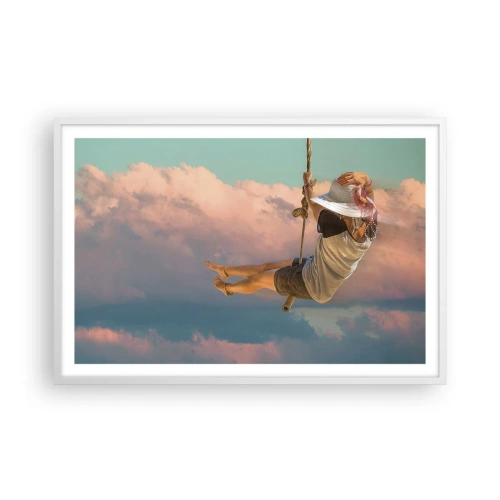 Plakát v bílém rámu - Hra v oblacích - 91x61 cm