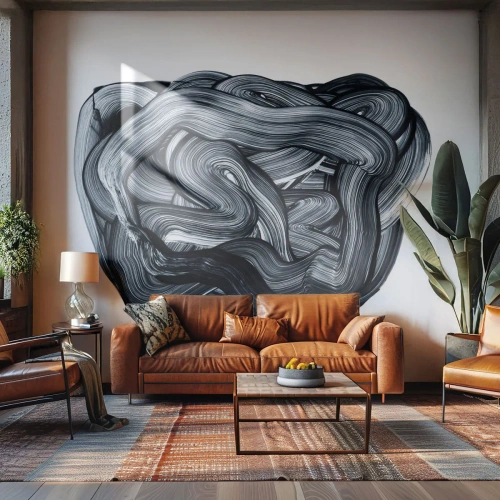 Fototapeta Premium Sand - Není to tak jednoduché - Abstrakce, Grafika, Černý a bílý - 350x256 cm