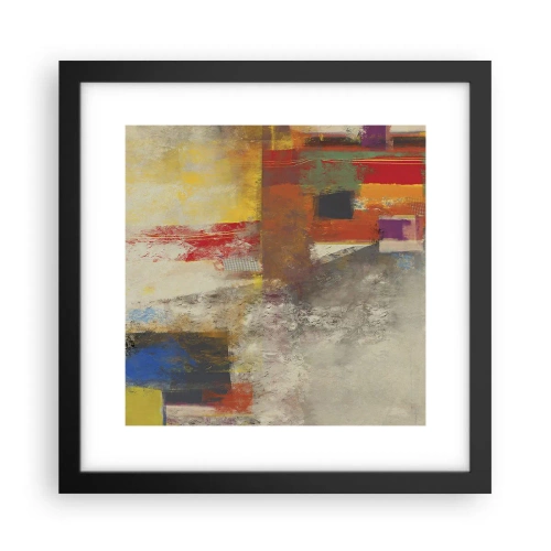 Plakát v černém rámu - Geometrie barev - 30x30 cm