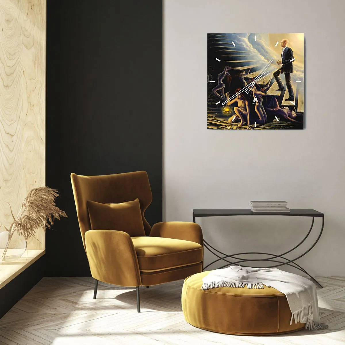 Nástěnné hodiny - Dantovo putování ke světlu - 40x40 cm