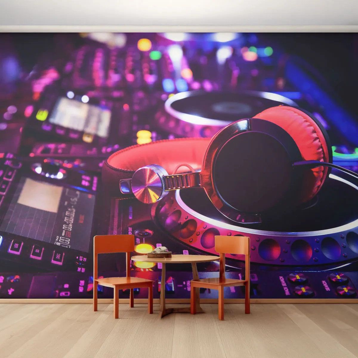 Fototapeta Samolepicí Deluxe Sticker - Než začne zábava - Hudba, Hudební studio, Sluchátka - 250x175 cm
