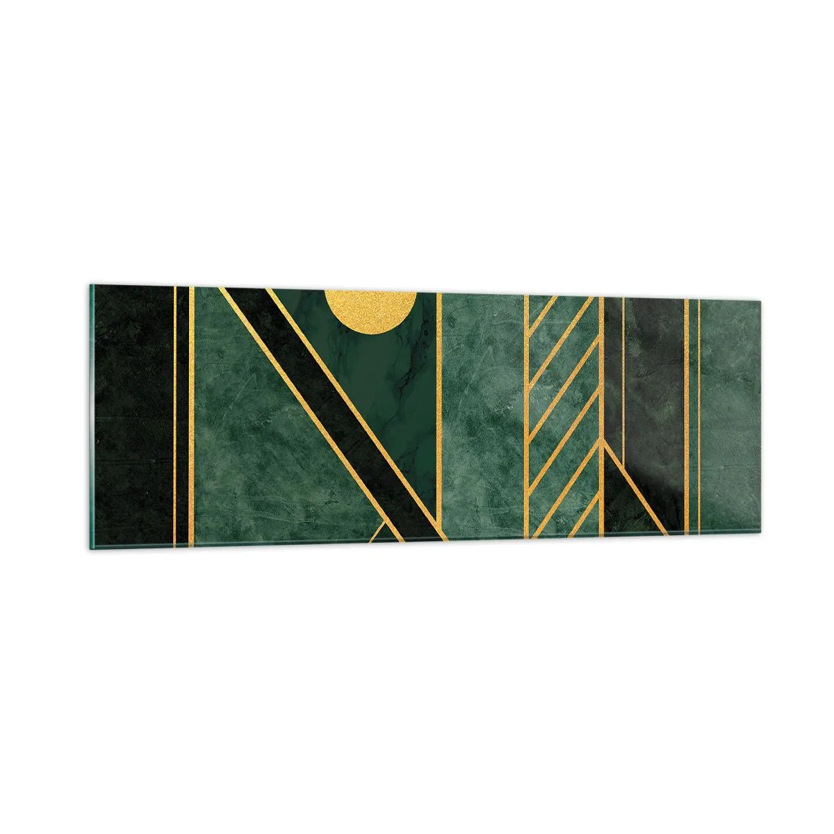 Obraz na skle - Dynamika zlata a lazuritu - 90x30 cm