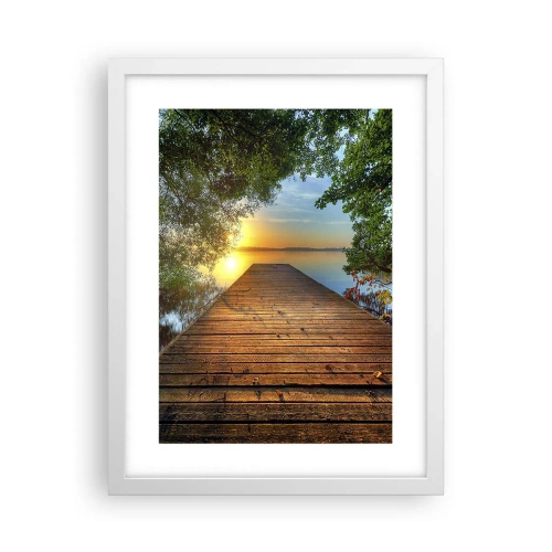 Plakát v bílém rámu - Nespěchej, posaď se - 30x40 cm