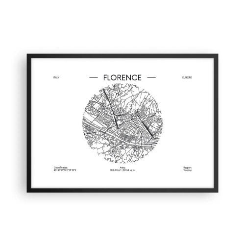 Plakát v černém rámu - Anatomie Florencie - 70x50 cm