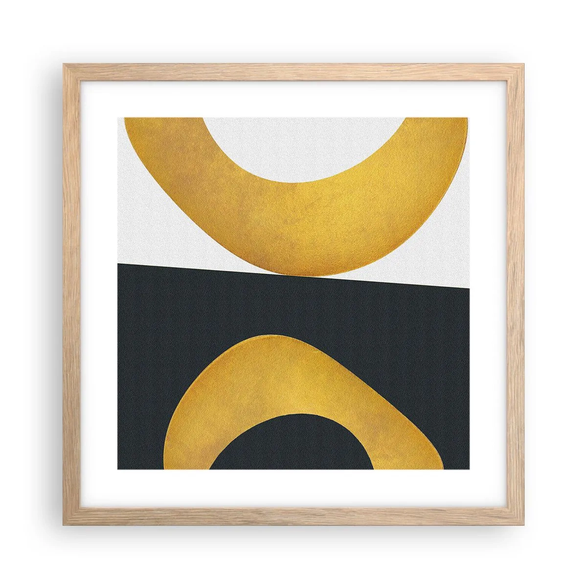 Plakát v rámu světlý dub - Zaprvé: zlato - 40x40 cm