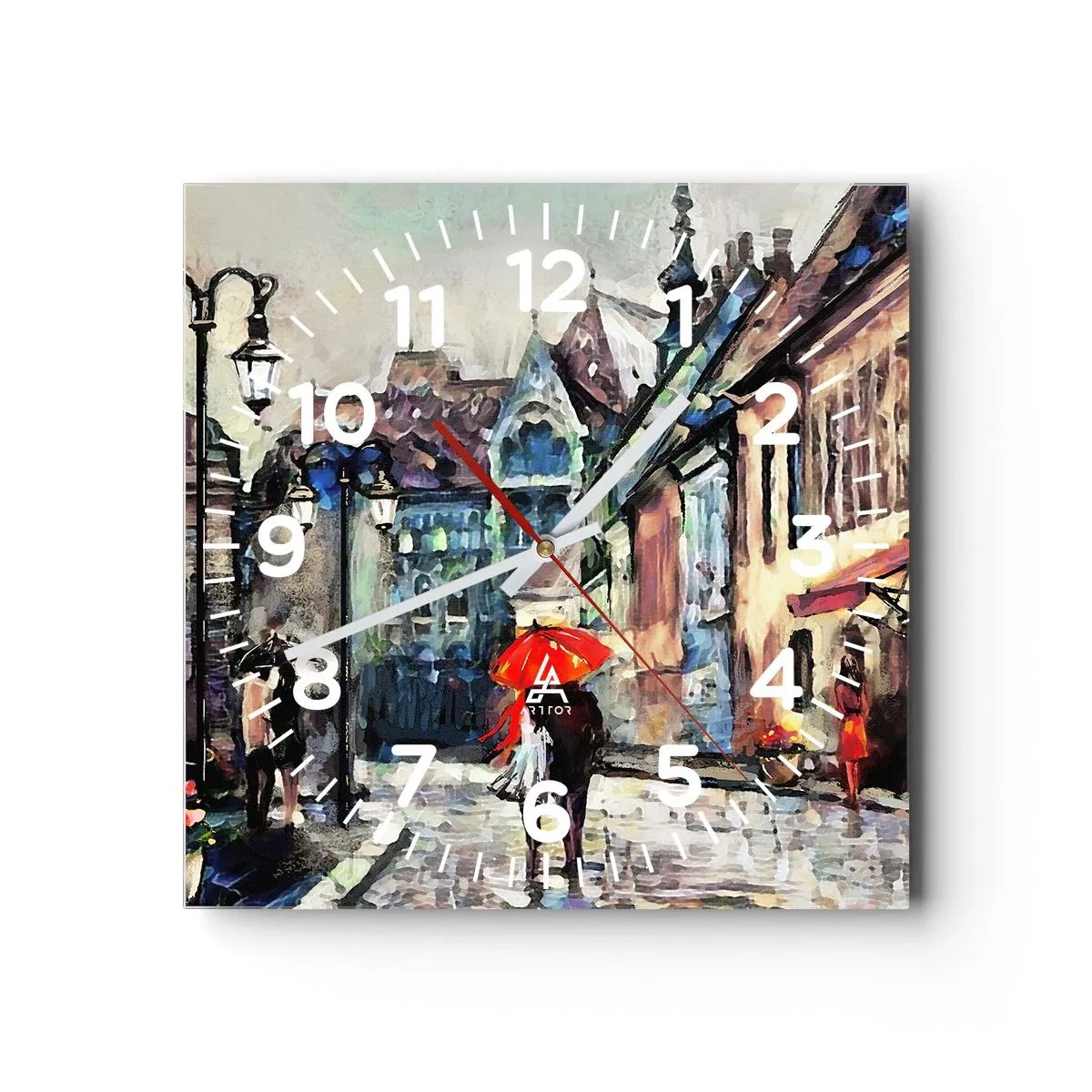 Nástěnné hodiny - Déšť pro dva - 30x30 cm