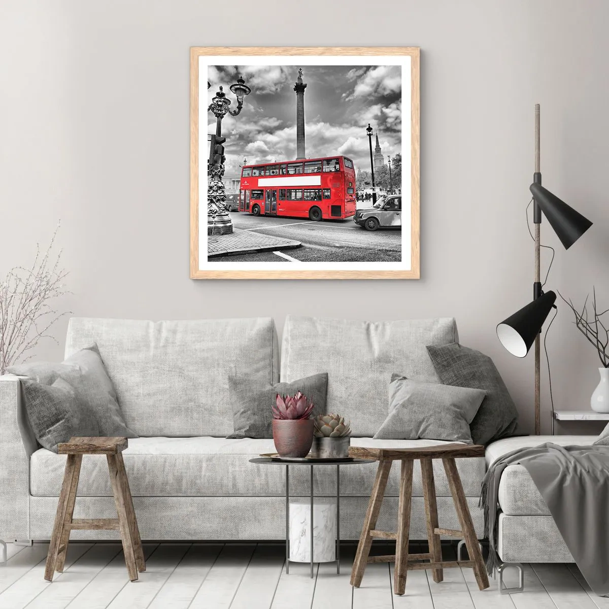 Plakát v rámu světlý dub - Skutečné krevní řečiště města - 40x40 cm