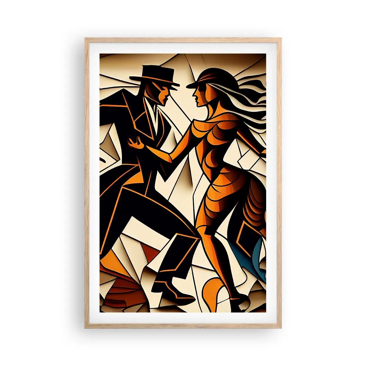 Plakát v rámu světlý dub - Tanec vřelosti a vášně - 61x91 cm